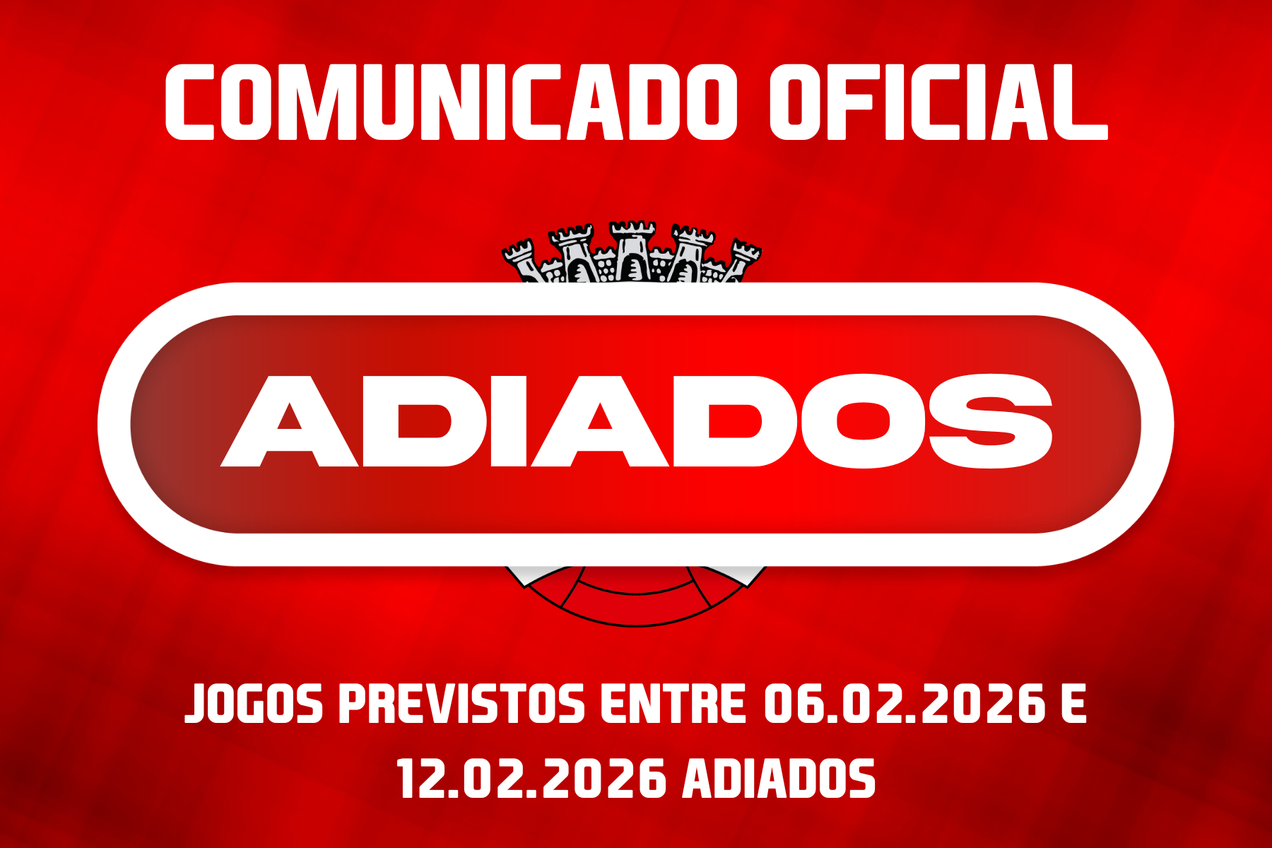 Adiamento de Jogos - Provas Organizadas AF Leiria - 06.fevereiro a 12.fevereiro.2026